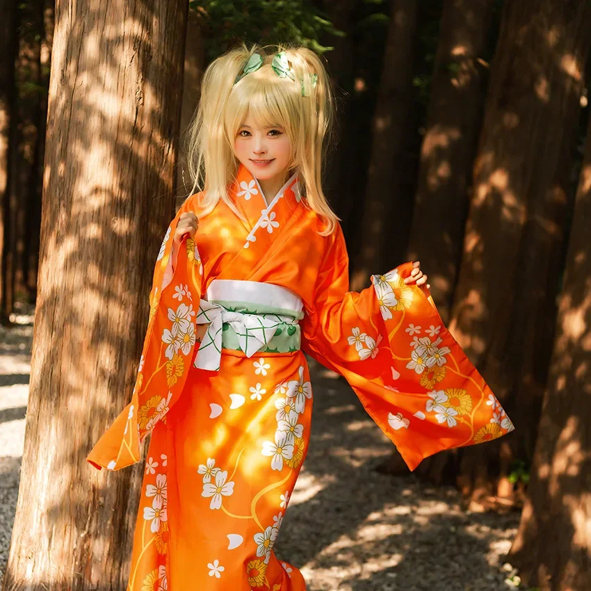 

Game Danganronpa Saionji Hiyoko Cosplay Costume Girls Traditional Kimono Japanese Anime Ethnic Cute Kawaii Performance Wear