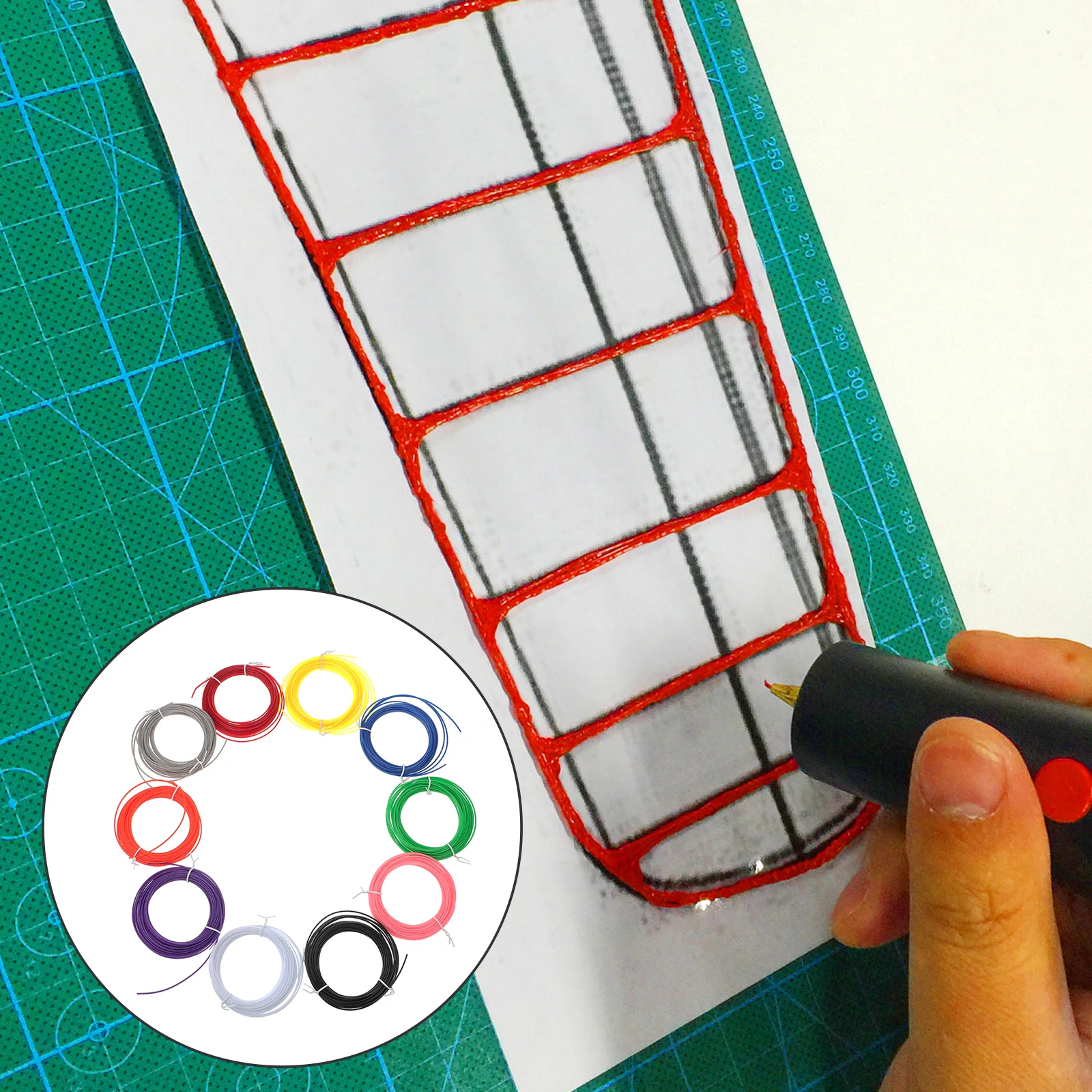 

10Pcs Filament Refills 3D Pen Printing Supplies Strong Compatibility Excellent Durability Shiny Finish Easy to Use for All 3D