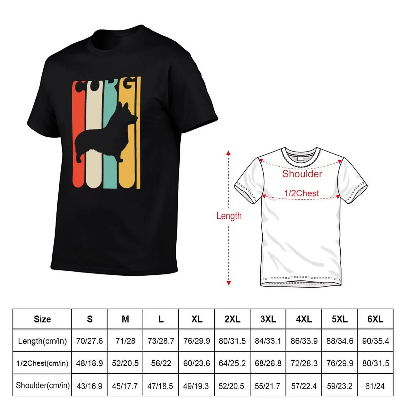 Vintage Style Corgi Silhouette Shirt T-Shirt t shirt personalised man t shirt cotton T-Shirt