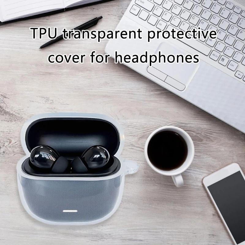 Lengan Casing Lembut Jernih Ergonomis Tahan Air untuk Buds 5C Earbud Nirkabel, Anti Selip