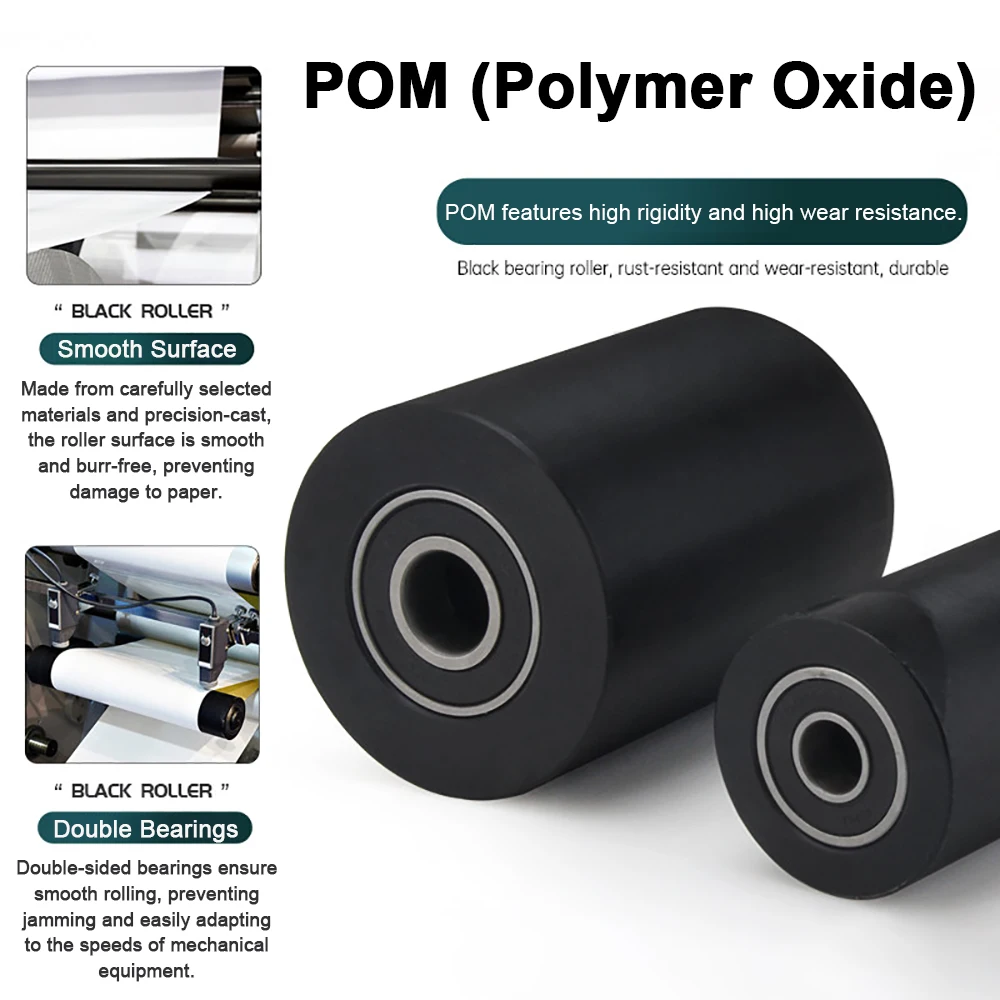 1Pc Bearing Roller Covered with Rubber Sheave Wear-resistant Waterproof Bearing Quiet Roller Cylinder Two-axis Guide Wheel