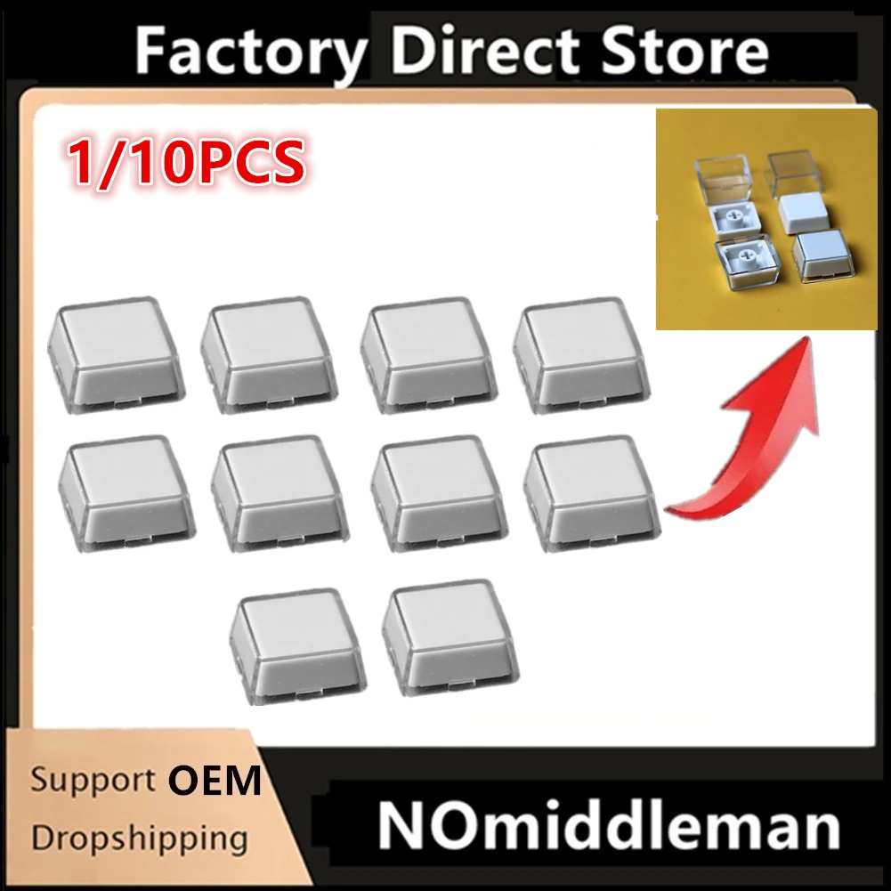 1/10pcs Transparent Double-layer Key Caps Removable Paper Clips Custom Keyboard Keycaps MX Switch Keycap Shell Protection
