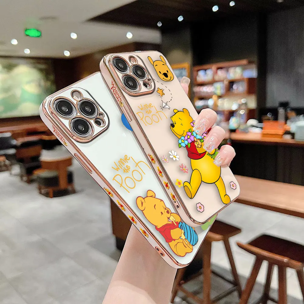 Smooth E-TPU Phone Case For APPLE iPhone 15 14 13 12 11 X XS Pro Max 8 7 SE 16 6 Plus Mini Case Disney Winnie The Pooh Honeypot image 2