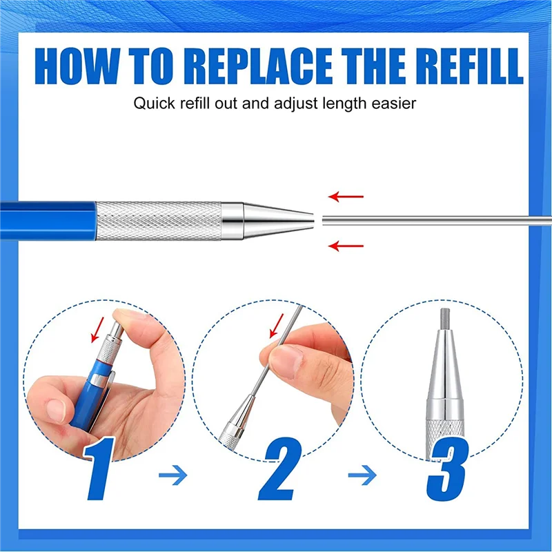 New 2 Pcs Welders Pencil with 48 PCS Round Refills Mechanical Pencils Metal Welding Marker for Tube Pipe Fitter Welder