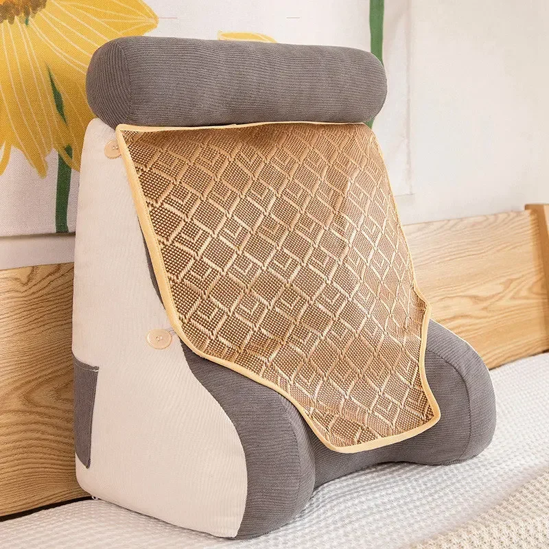 Summer New Corduroy Cool Cushion Waistrest Full Fit Large Backrest Multi functional Solid Color Cool Cushion Waistrest