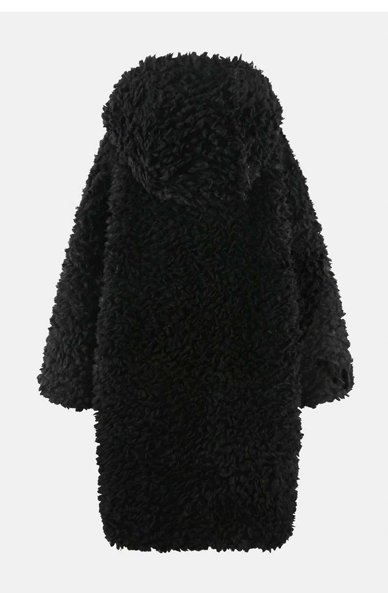 Lautaro Winter Long Oversized Casual Thick Warm Blue Thick Warm Fuzzy Fluffy Faux Fur Coat Women with Hood Zipper Fashion 2023