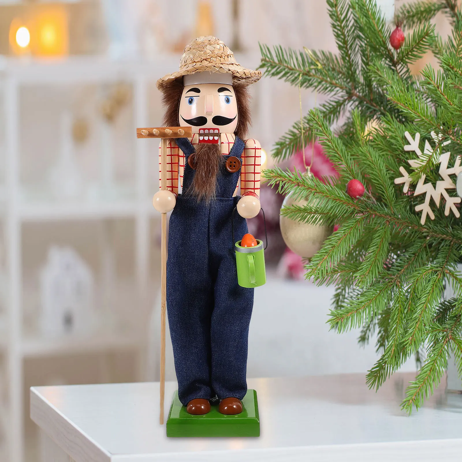 

Nutcracker Ornament Puppet Figure Decor Christmas Figurine Lovely Wood Nutcrackers Cloth