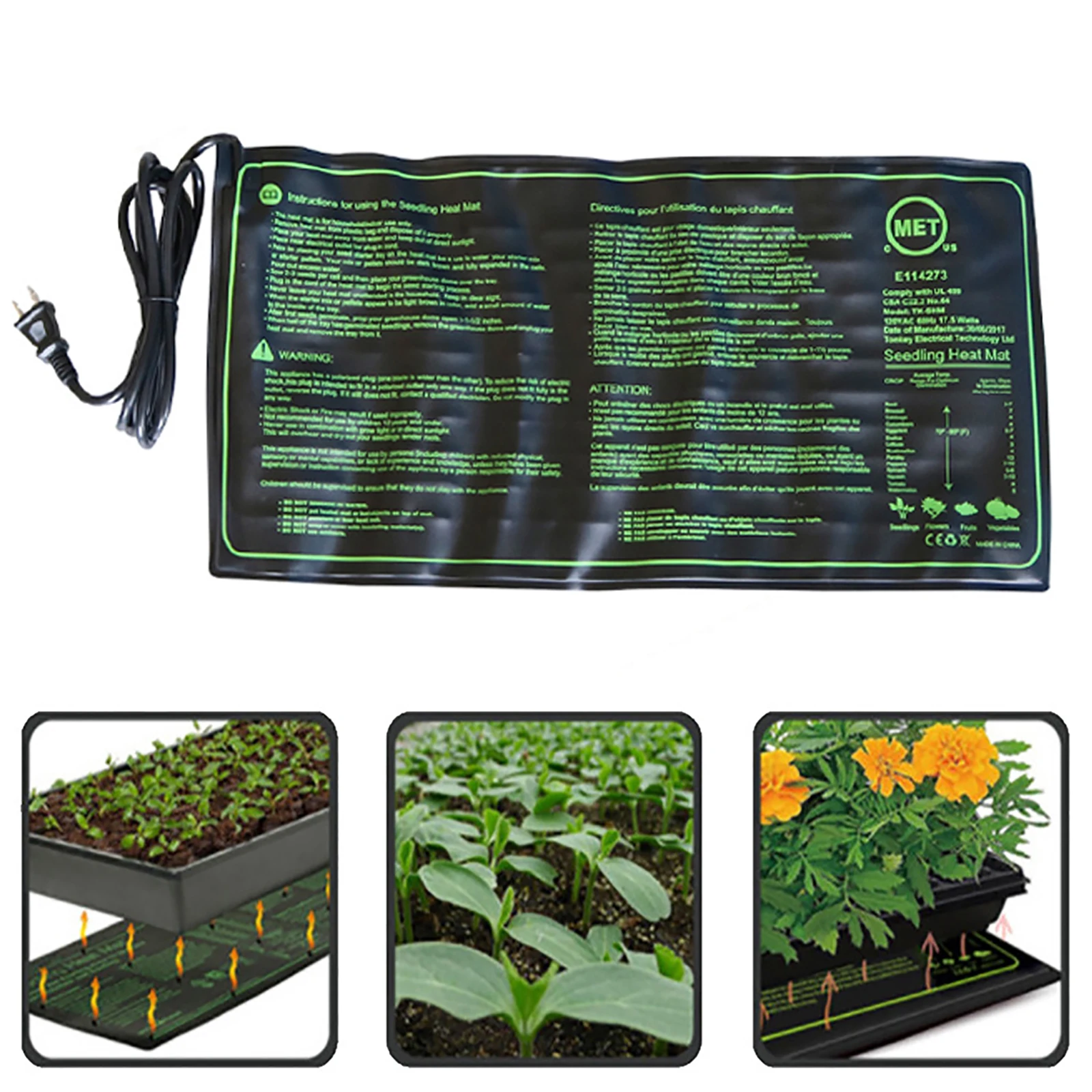 

Seedling Heat Mat 110/120/220/230V Seed Germination Growth Heat Mat Plant Potted Bonsai Keep Warm Pad Garden Supplies EU UL