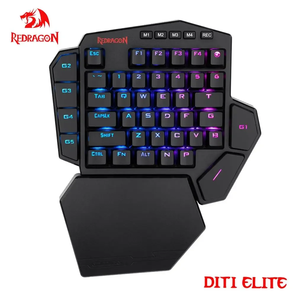 

DITI K585 RGB 42-клавишная беспроводная одноручная механическая игровая клавиатура, 2,4 ГГц, синяя, 7 программируемых макроклавиш