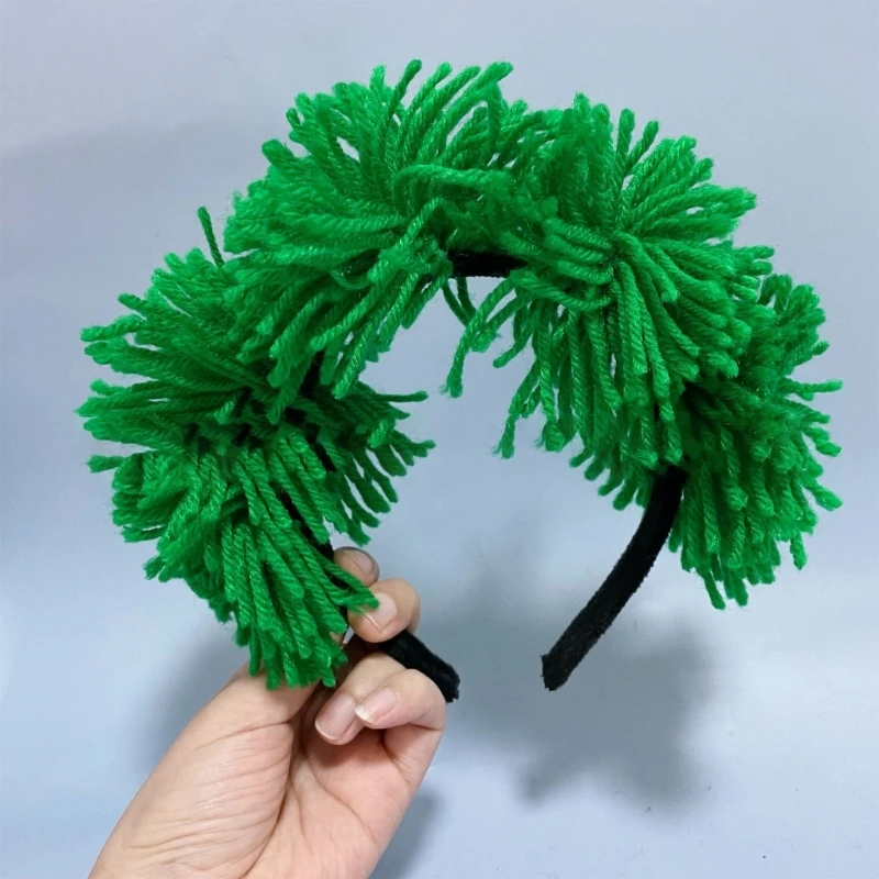 Patriotic Parades Headband for Adult Kids Three Color Pompoms Hairhoop Music Festival Props Hairhoop Cosplay Drop Shipping image 5