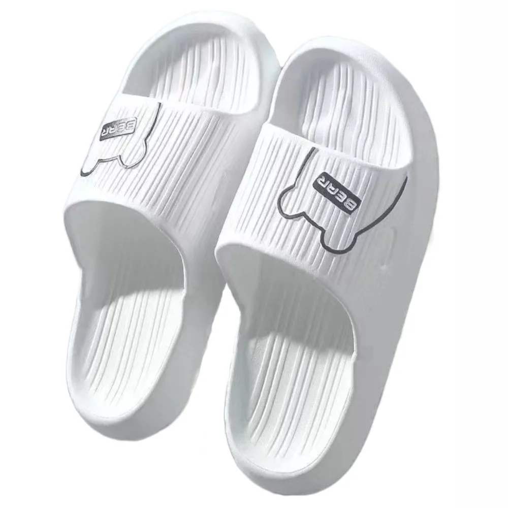 

Яркие цвета, тапочки на платформе с мультяшным медведем, женские нескользящие сандалии на мягкой подошве, пляжная обувь, простые мужские тапочки для ванной комнаты