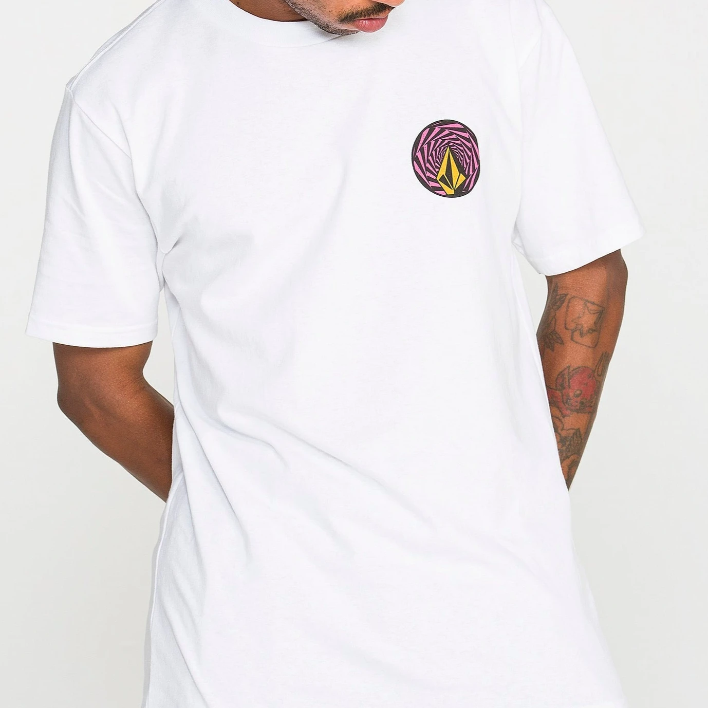 2026 New Volcom Circular Swirl Diamond Print Graphic T Shirt Unisex Oversized Streetwear Vintage Skate Art Short Sleeve Tee Tops