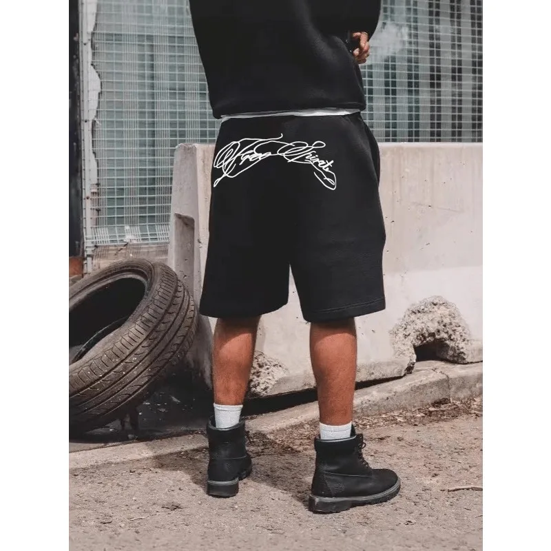 New Y2K Retro Head Hip Hop Spring/Summer Autumn Pants Trendy Loose Casual Shorts for Men and Women