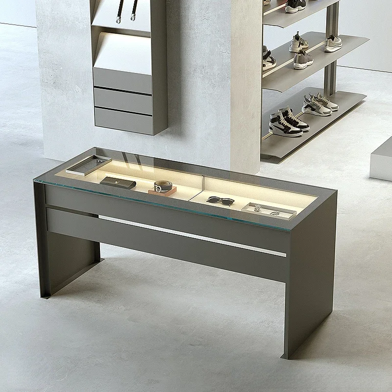 

Clothing Store Leather Display Cabinet Internet Celebrity Silver Jewelry Sample Jade Showcase