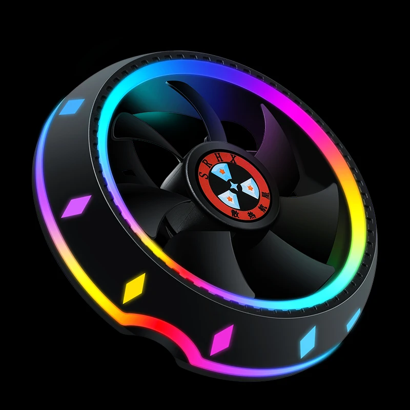 Cpu Fan Led Mute 100mm Universal Pc Fans Radiator Cooler Changing Light Colorful Rgb 50000h 3 Pin Cooling Fan Dc12v