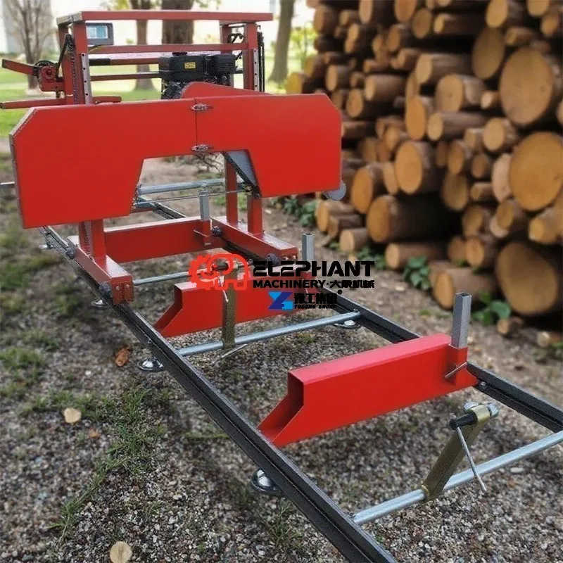Portable Diesel Engine Forestry Equipment Hydraulic Trailer Log Processing Timber Cutting Machine Automatic Wood Sawmill