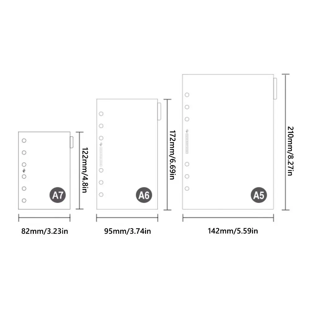 6PCS A5/A6/A7 Pagina indice Animale del fumetto Multicolor Divisori a fogli mobili Quaderno a spirale Planner Classificazione delle pagine interne