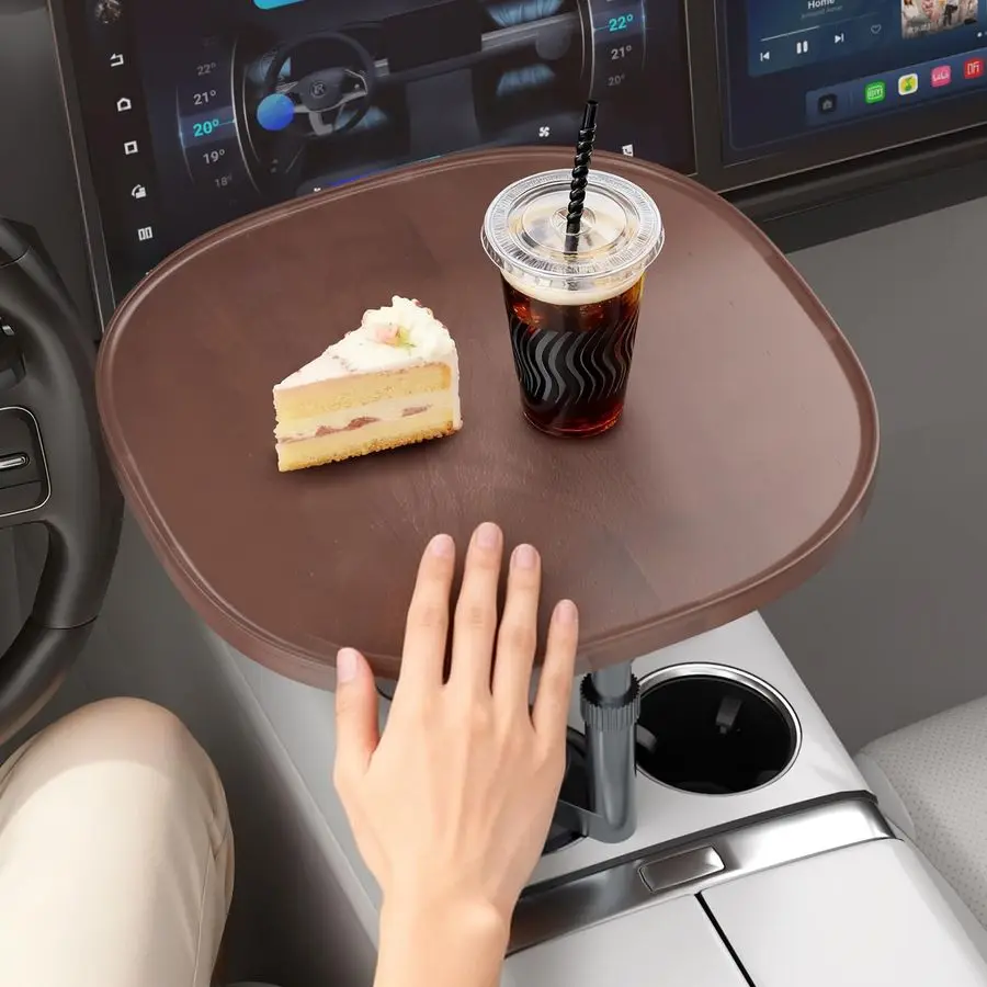 

Desk for Laptop with 360 Swivel, HeightAdjustable Car Tray Table Wooden Car Laptop Mount amp Cup Holder Table, Universal Car Foo