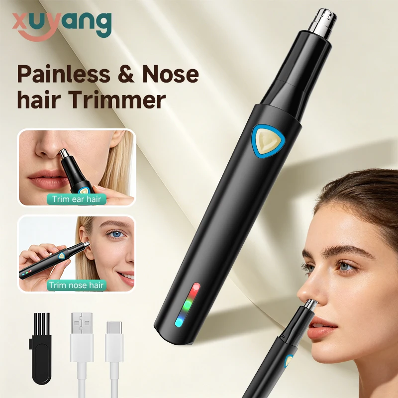 Women Electric Nose Hair Trimmer, Portable Nose Hair Clipper Ipx7 Waterproof, Rounded Safety Blade, Electric Trimmer