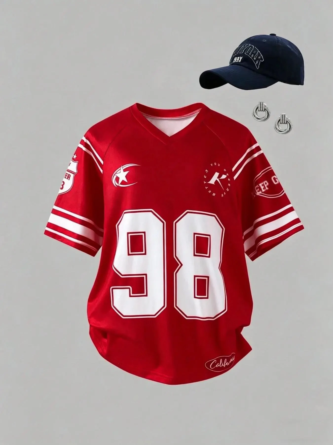 Women'S Fashion Rugby Shirt - V-Neck Rugby Jersey Y2K Short Sleeve