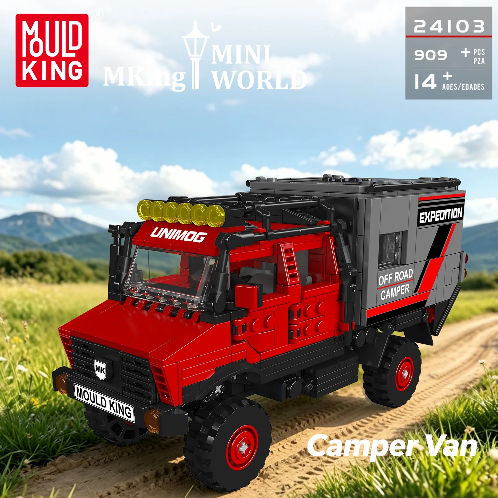 909pcs-off-road-camper-model-mould-king-24103-mini-world-series-building-blocks-camper-van-creative-birthday-gift-toy-desk-decor