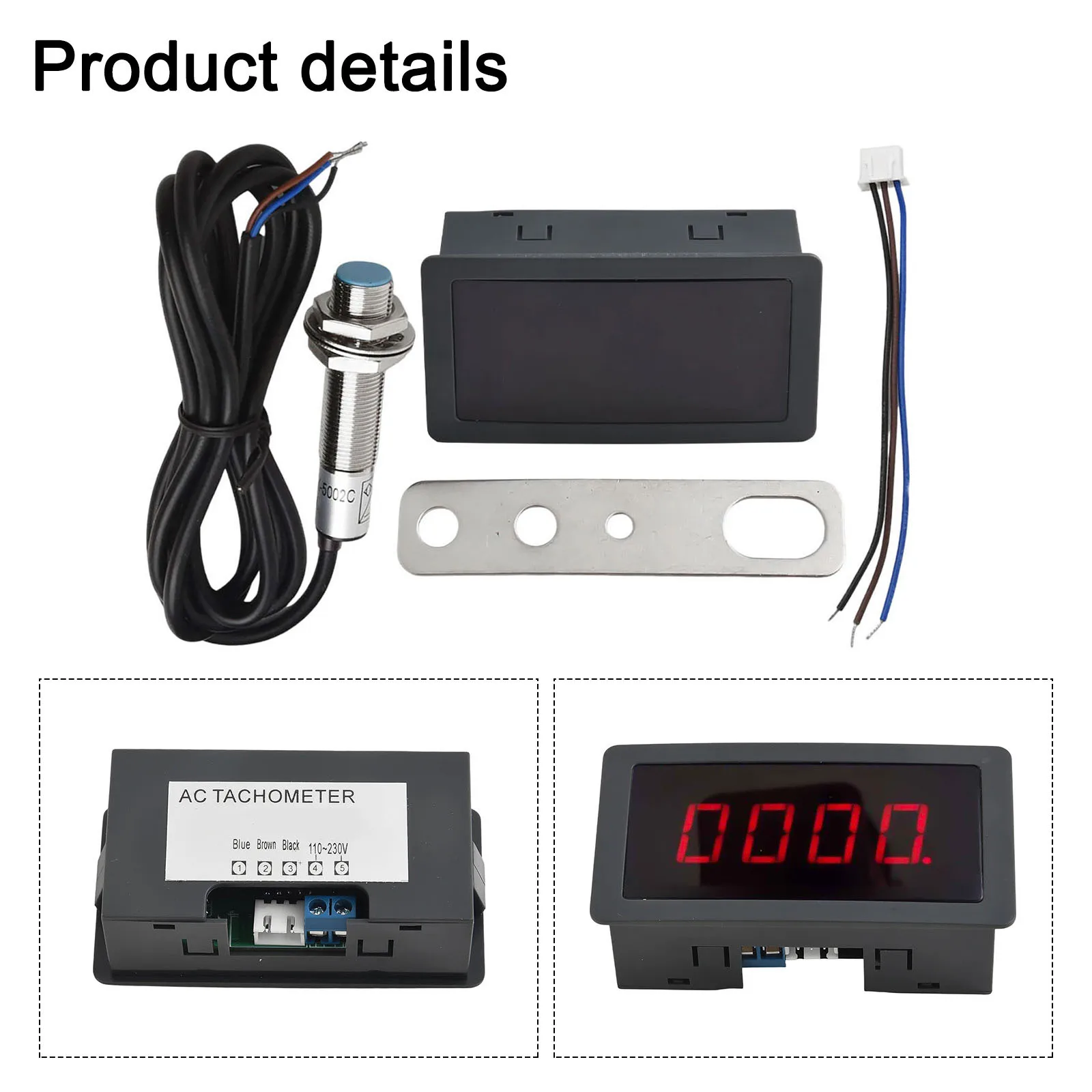 79 42 25mm Digital Tachometer Tachometer With Hall for proximity Switch Installation Size 76 39mm Measurement Range 10-9999 Rpm