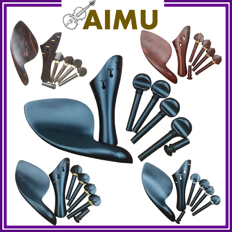 

Solid wood Violin Accessories Kits Installed Metal Clamp Fiddle Violin Peg Chinrest Tailpiece Endpin Gut Clamp Screw