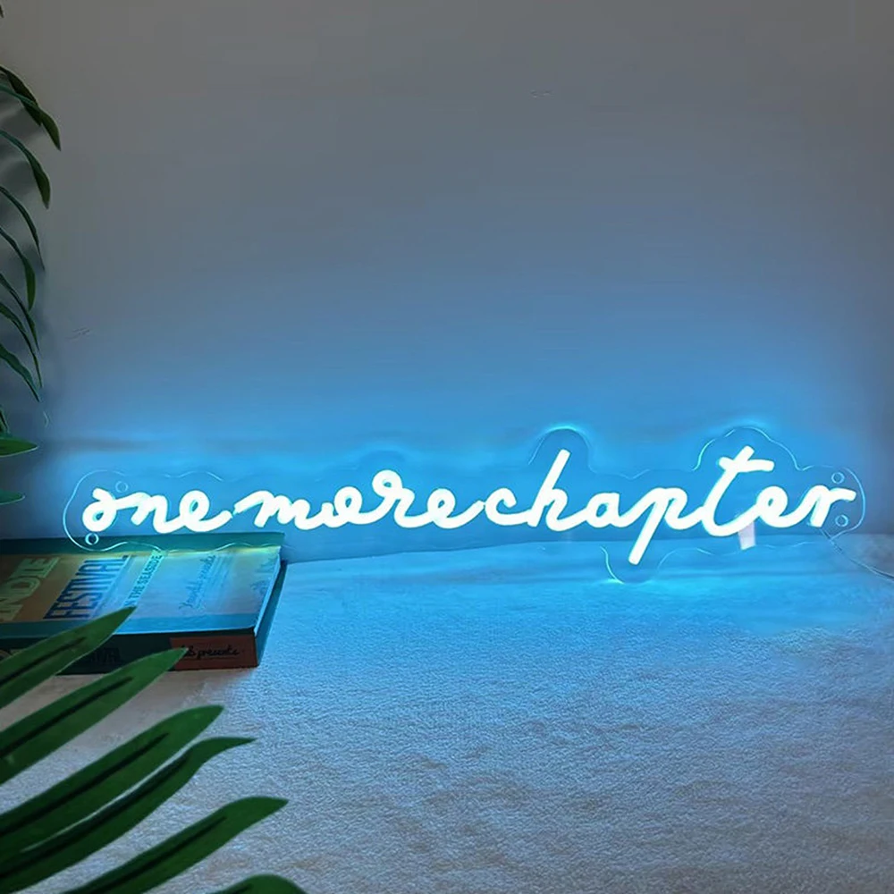 One More Chapter Led Neon Sign Bedroom Living Room Home Library Wall Décor Neon Light Coffee Wall Art Neon Sign Book Lover Gifts