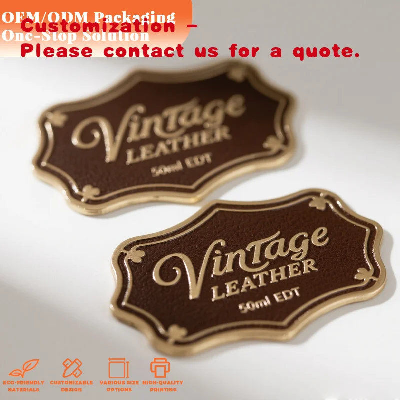 custom.High Quality Metal Plated High End Exquisite Perfume Bottle Sticker 3D Embossed Metal Perfume