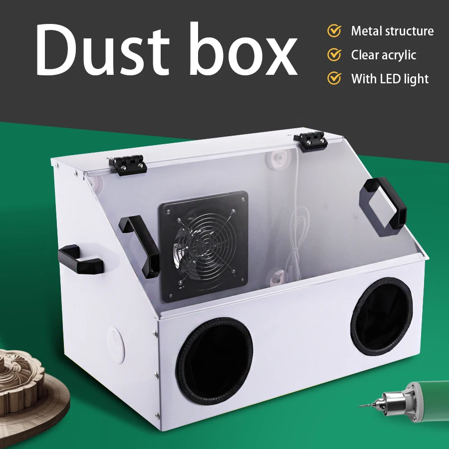 

Bench Grinder Dust Box Model Acrylic Dust Cover for Spray Paint Jade Pearls Buddha Beads Punching Polishing Grinding Carving