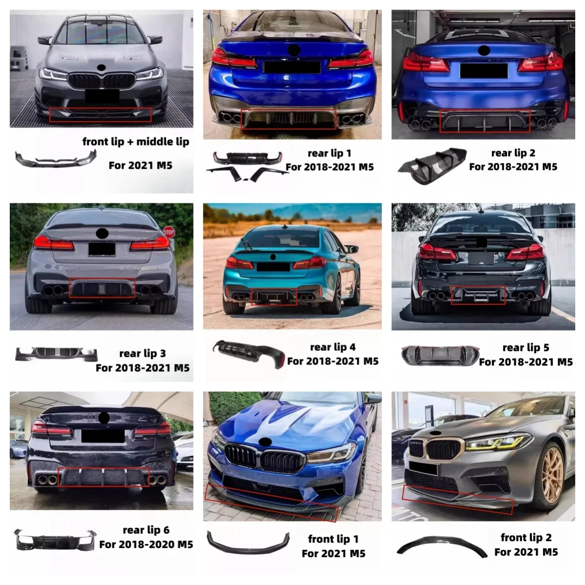 

Carbon Fiber Front lip Rear lip for BMW M5 F90 2018-2021 modified Tail lip Car Accessories