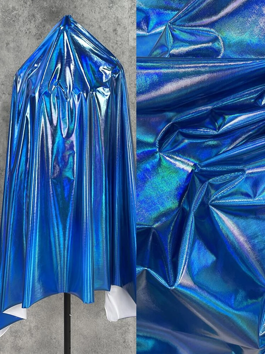 

Изогнутая радужная эластичная ткань с лазерной гравировкой и золотым тиснением, имитация кожи, для рукоделия и декора дома