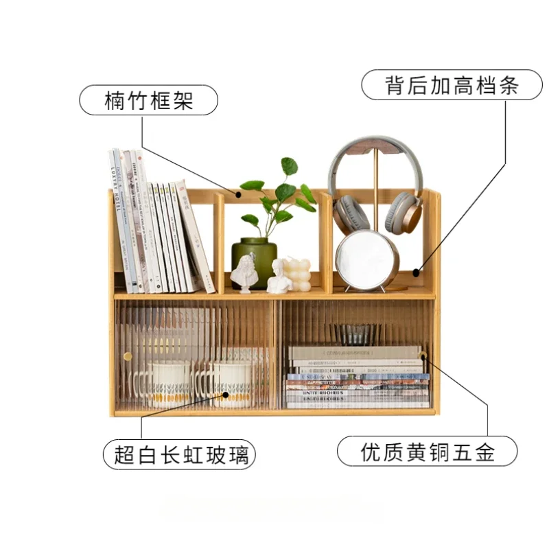 Desktop Bookshelf Storage Shelf Solid Wood Multi-layer Office Desk Makeup Storage Organizer Estanteria Home Furniture WKBS