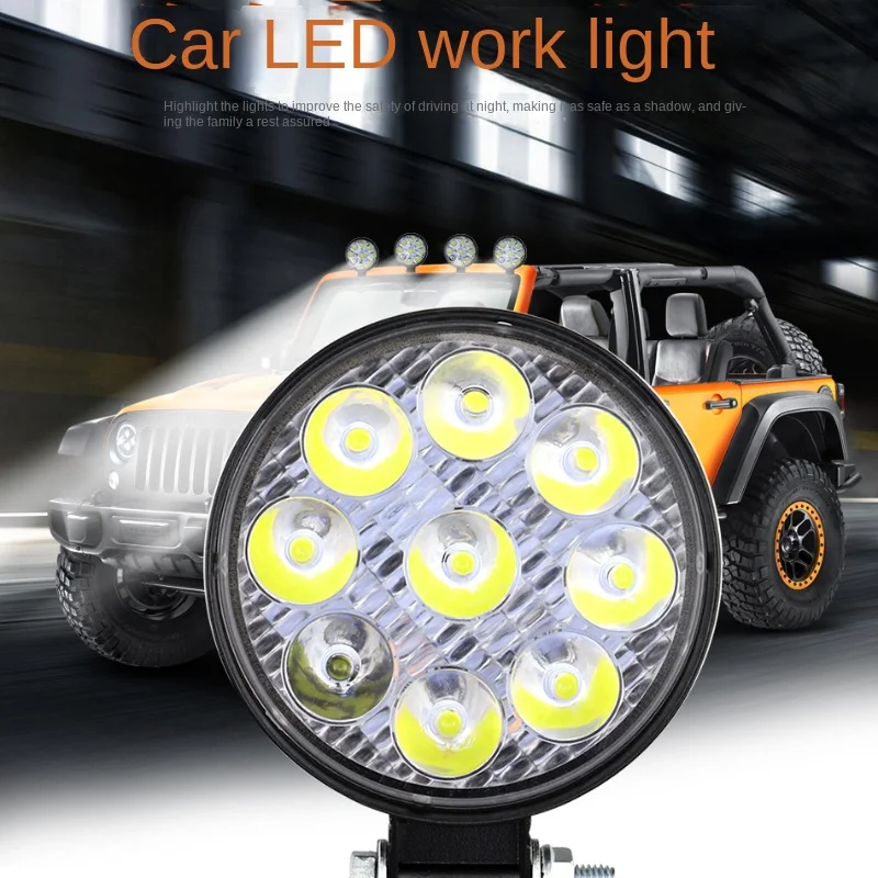 2 PCS Compact 9-Light LED Work Light for Off-Road Vehicles and Construction Sites