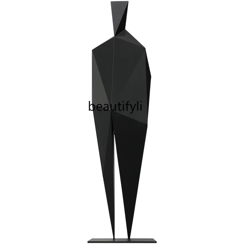 

A55 Abstract figure sculpture metal ornaments sales office, living room entrance decoration light luxury art