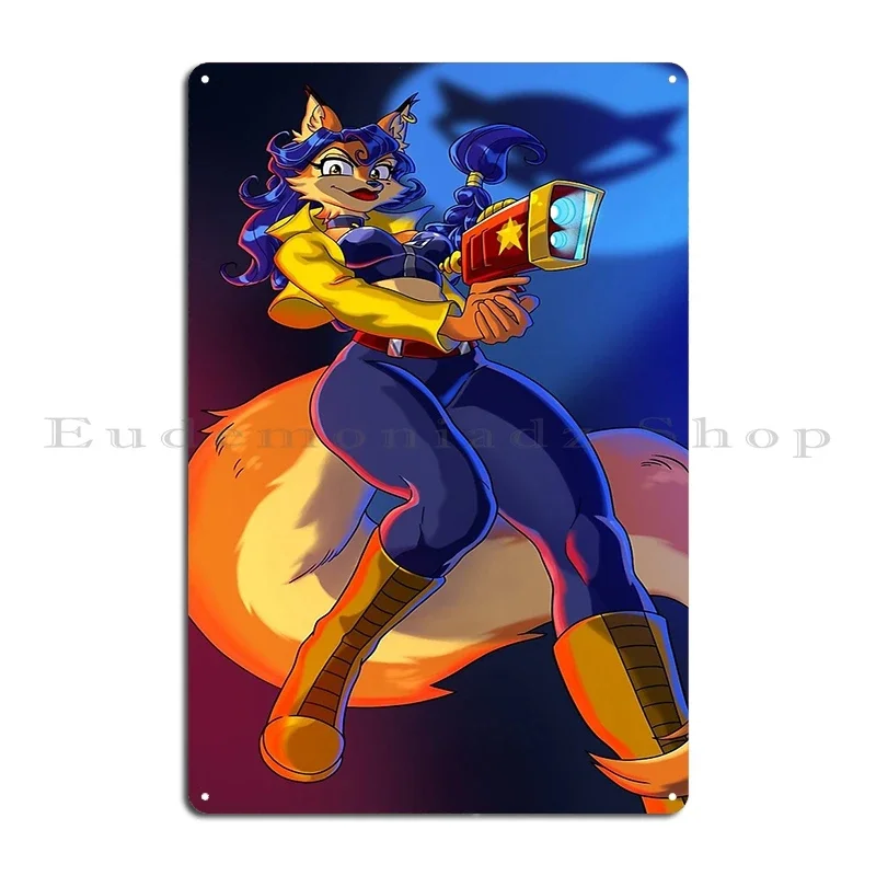 Sly Cooper and the Thievius Raccoonus Carmelita fan art Background Metal Plaque Retro Printed Decoration Tin Sign Poster