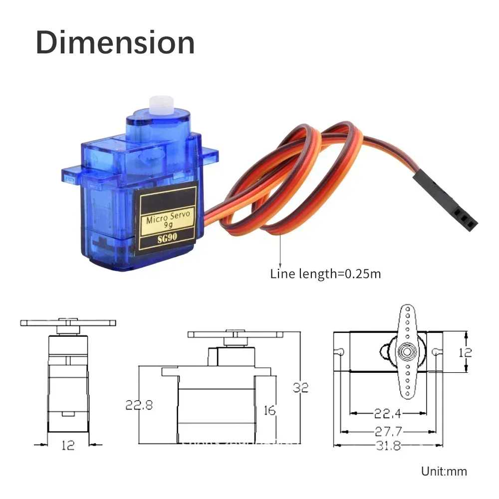 4/10/20pcs Arduino Analog Micro Servo Motor SG90 9G For RC Servomotor Car Toy Airplane Helicopter Aircraft Models 180 360