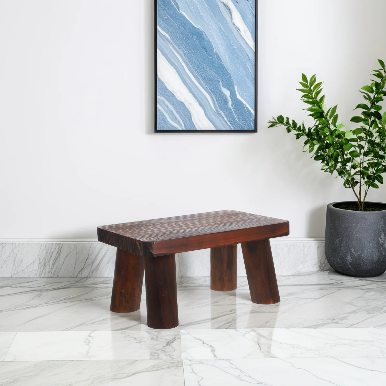 Escabeau Mobile en bois pour personnes âgées, repose-pieds de chevet, petit support pour plantes rustiques, salle de bains, cuisine, chambre à coucher, décor Portable