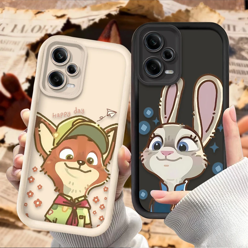 حافظة ديزني زوتوبيا اللطيفة نيك جودي لهاتف Xiaomi Redmi Note 13 14 14S 12 11 Pro Plus 5G 12S 11S 10s 10 9 Redmi 14C 13C 12C 12 4G