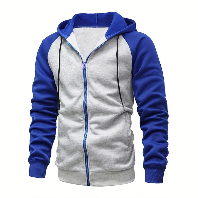 2024 autumn and winter New zipper cardigan plus Fleece men\'s hoodie casual hooded men\'s Fashion daily long-Sleeved men\'s hoodie