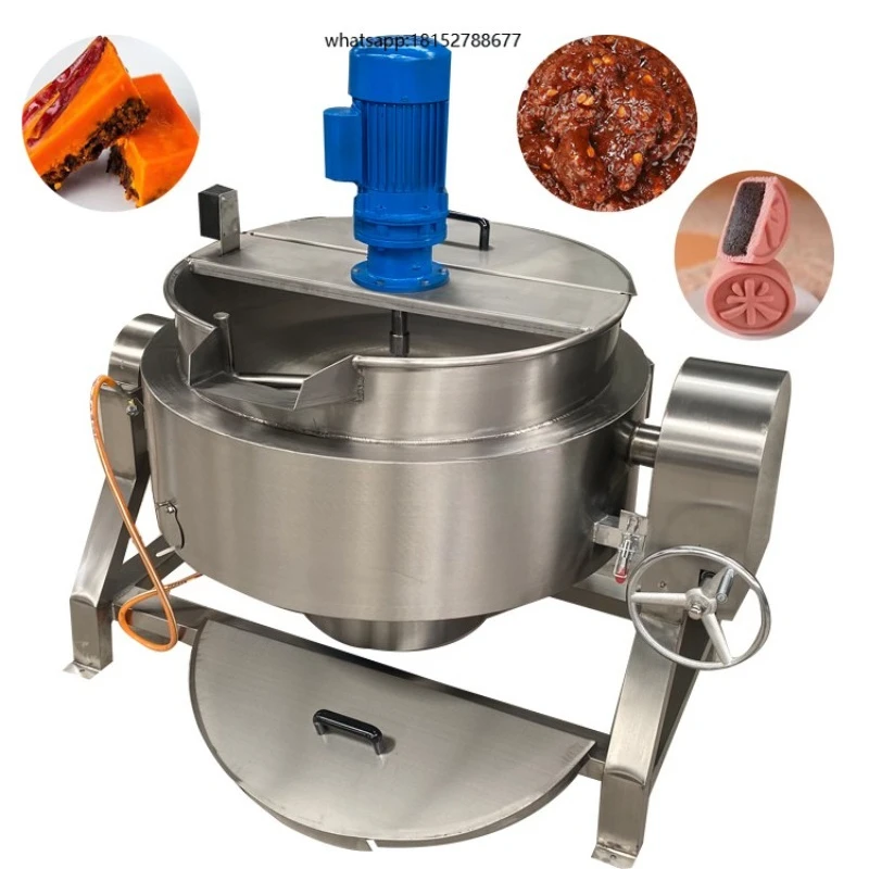 Food Grade Jacketed Kettle, Industrial Cooking Pot for Herbal Extract, Syrup, Sauce, Meat Brine, Bakery Fillings Making