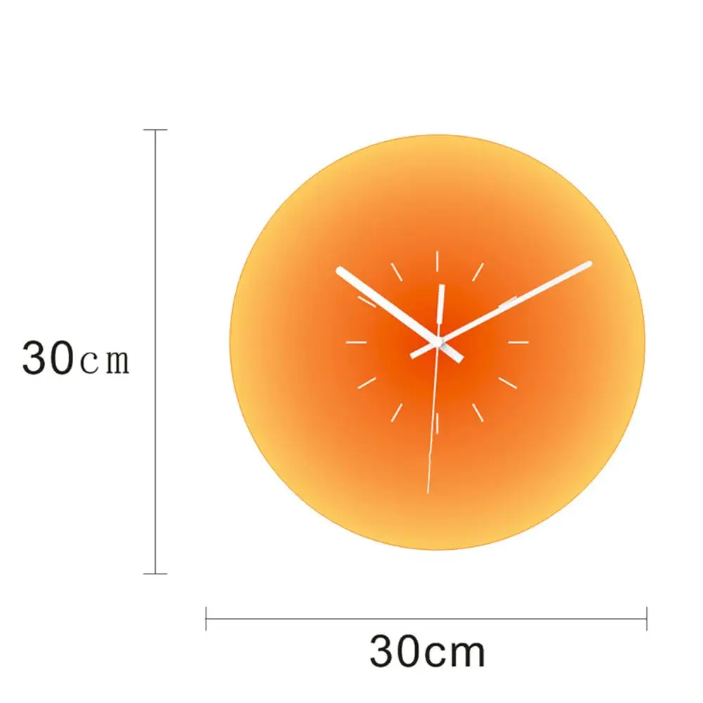 12inch Wall Clocks Gradient Glass Wall Clock Silent Modern Analog Clock,Sunset Watch for Living Room Home Room Decor