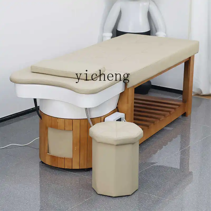 

TQQ ceramic basin solid wood shampoo bed water circulation fumigation barber shop hair salon beauty salon special