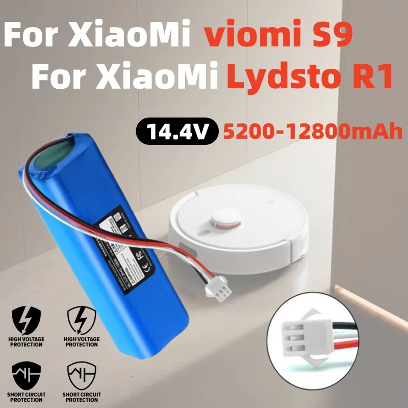 

Battery For XiaoMi Viomi S9 Lydsto R1 Roidmi Eve Plus - 2025 100% Original 14.4V 2P4S 5200-12800mAh Lithium