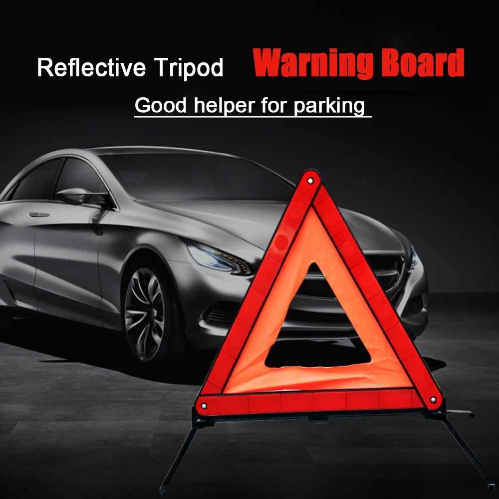 Safety emergency tripod warning plate vehicle collapsible reflective parking warning tripod