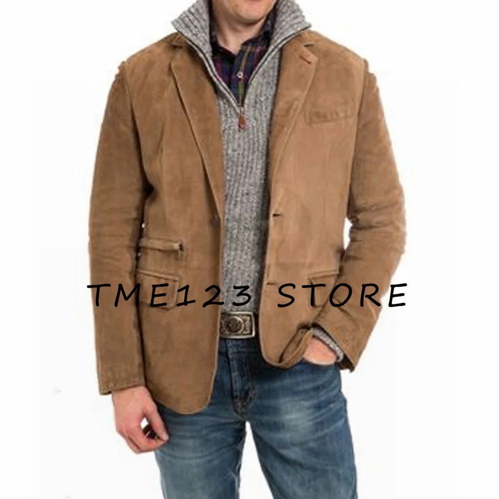 Chaqueta de ante de primavera y verano para hombre, chaleco informal de negocios, de una sola botonadura, de calidad, novedad en trajes y Blazers,