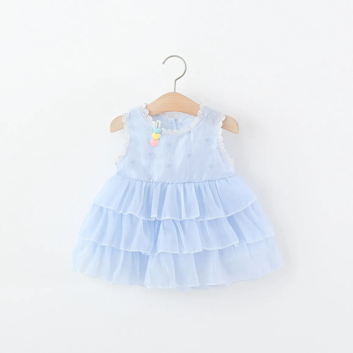Summer New Baby Girl Dress With Clip Sweet Mesh Tutu Princess Dress Sleeveless Vest Dress For Daily Outings Children's Clothing