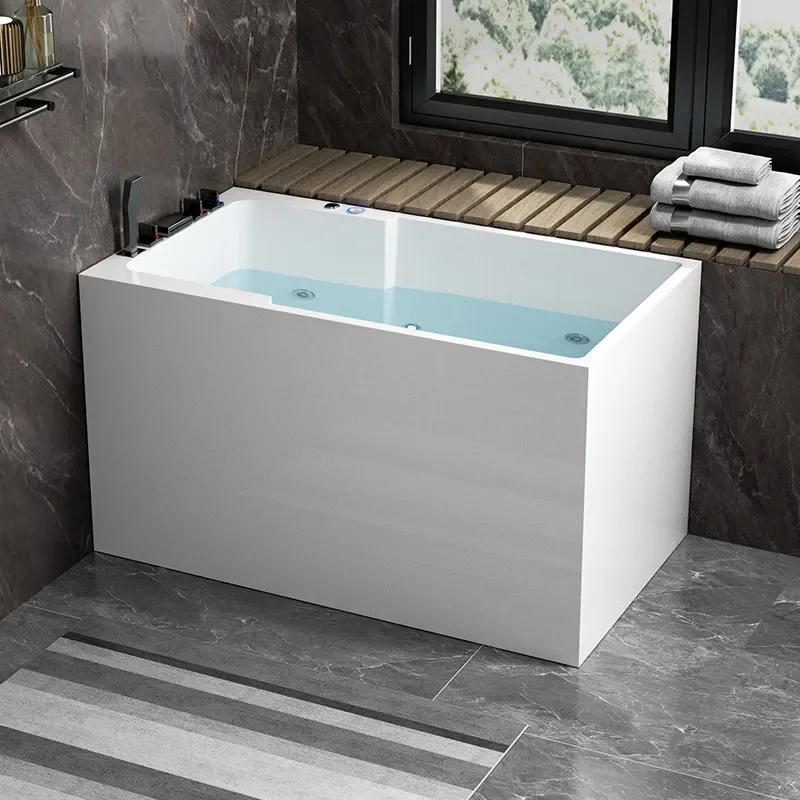 for Japanese Style Small Deep Soaking Seated Acrylic Bathtub 1.1m Square Practical Internet Celebrity Bath Tub