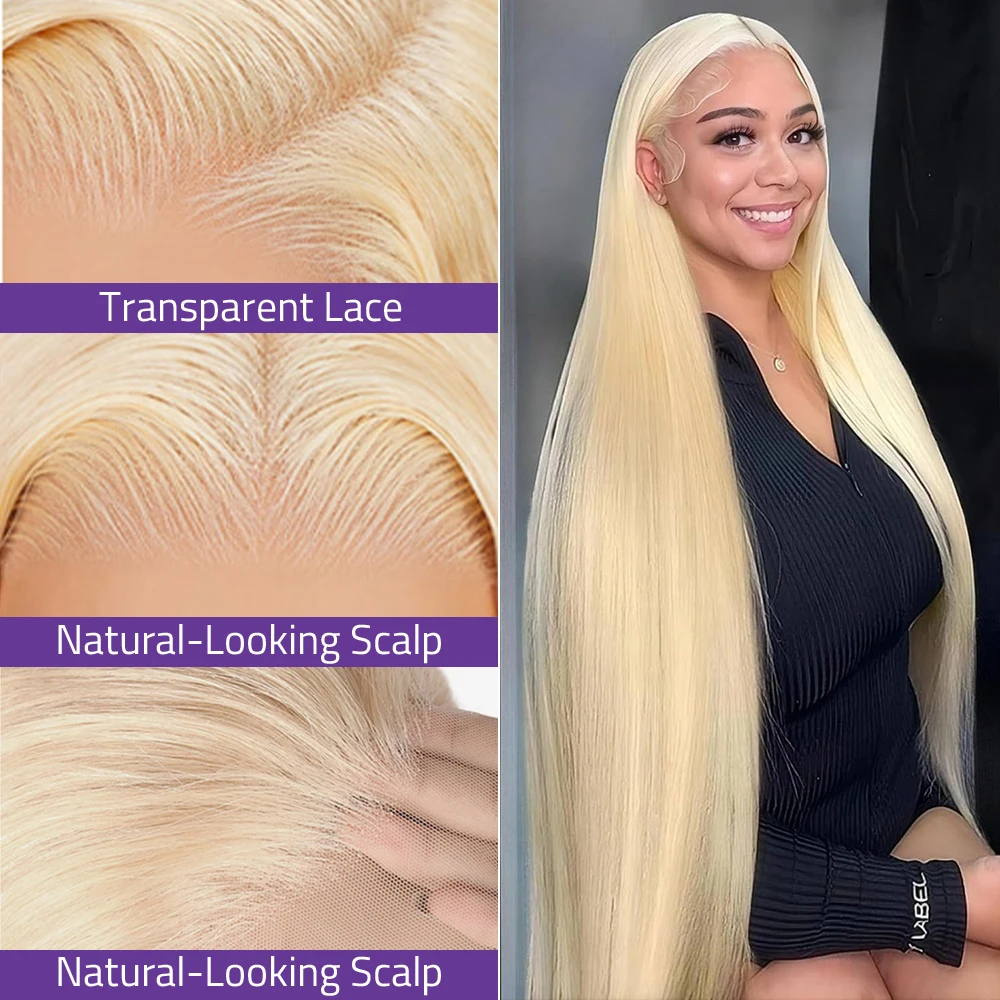 Hd Transparent 613 Blonde Straight 13x4 13x6 Lace Front Human Hair Wigs 30 Inch Brazilian Lace Frontal Wig For Women 200 Density