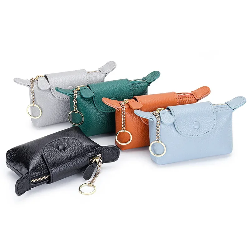 

Women Genuine Cow Leather Mini Coin Purse Wallet Girls Real Soft Leather Key Small Item Lipstick Holder 7Z